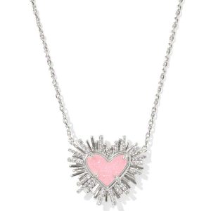 Dolly Parton x Kendra Scott Ari Heart Silver Short Pendant Necklace