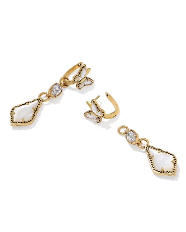 Dolly Parton x Kendra Scott Butterfly Vintage Gold Convertible Drop Earrings - view 2