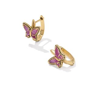 Dolly Parton x Kendra Scott Butterfly Vintage Gold Huggie Earrings