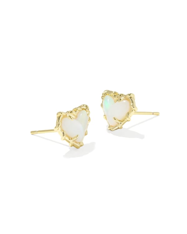 Dolly Parton x Kendra Scott Patchwork Ari Heart Gold Stud Earrings