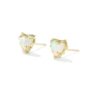 Dolly Parton x Kendra Scott Patchwork Ari Heart Gold Stud Earrings - view 2