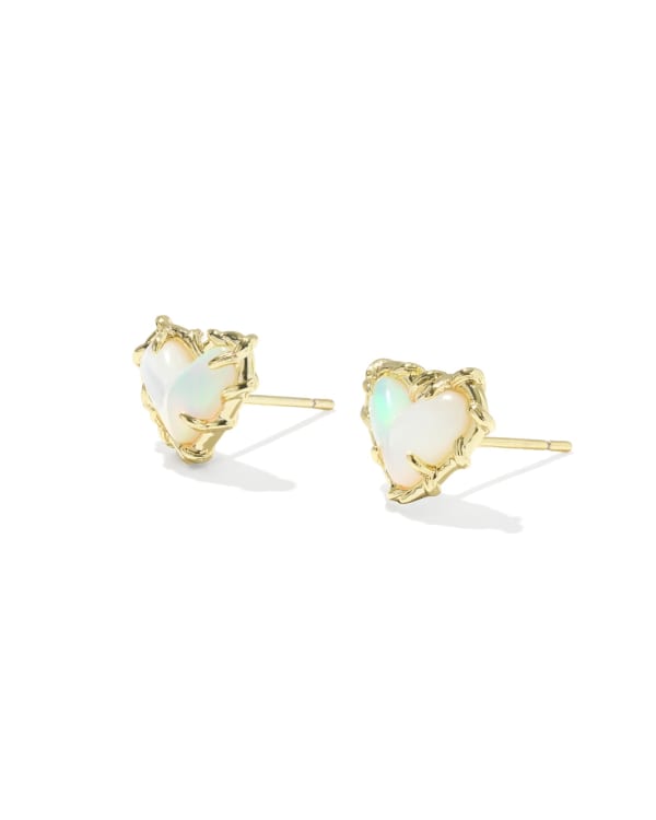 Dolly Parton x Kendra Scott Patchwork Ari Heart Gold Stud Earrings - view 2