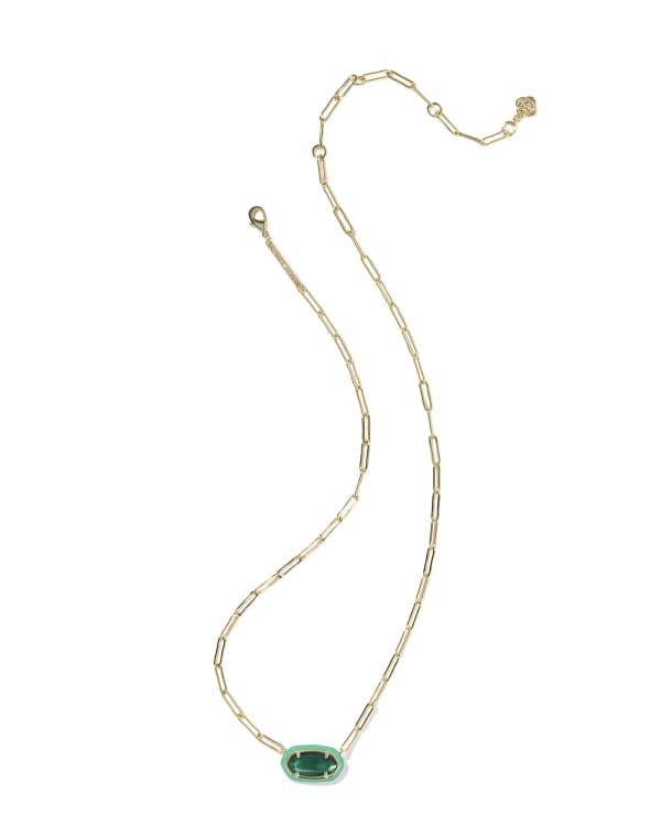 Elisa Enamel Frame Gold Paperclip Necklace - alternate view