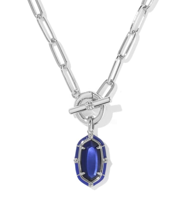 Elisa Silver Enamel Link and Chain Necklace