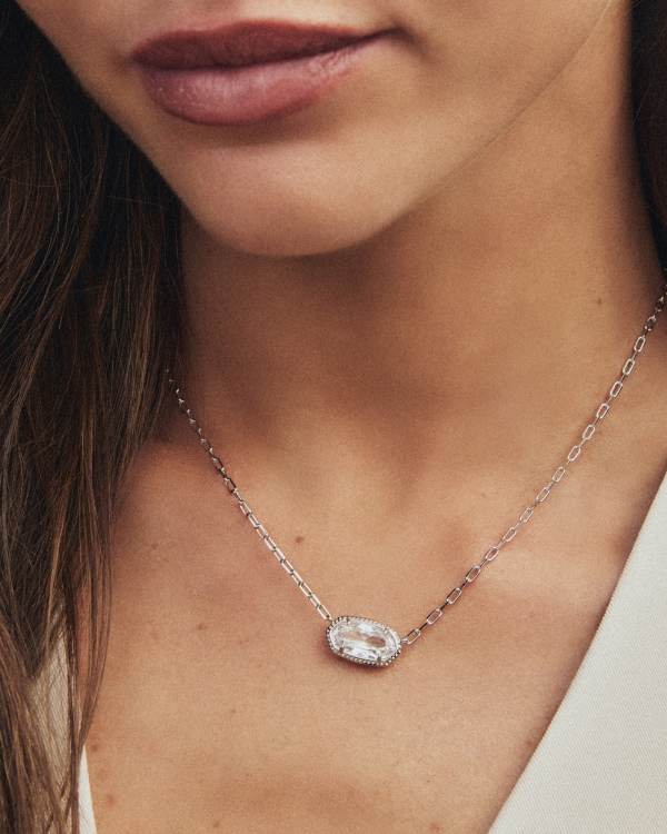 Elisa Luxe Silver Short Pendant Necklace - alternate view