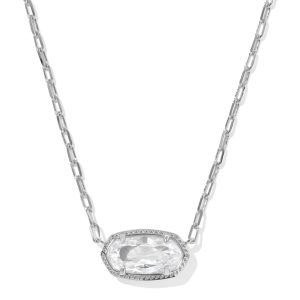 Elisa Luxe Silver Short Pendant Necklace