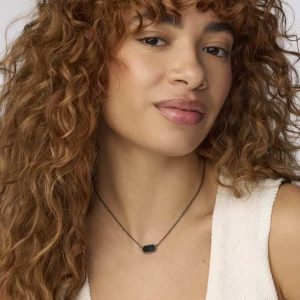 Elisa Pendant Necklace in Black Drusy - alternate view