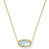 Elisa Gold Pendant Necklace in Light Blue Illusion