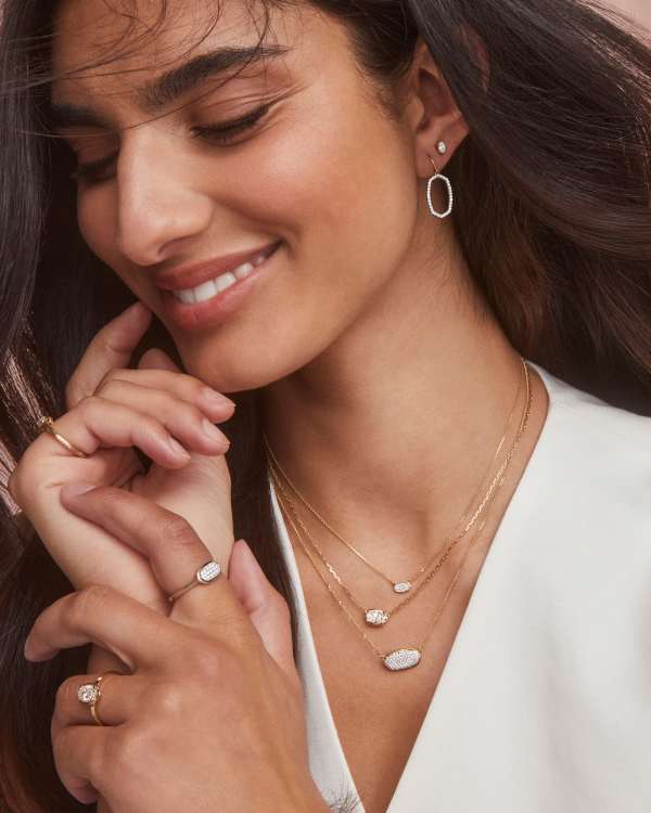 0.39 ct Elisa Pendant Necklace in Pave Diamond and 14k Yellow Gold - alternate view