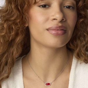 Elisa Silver Pendant Necklace in Red Illusion - alternate view