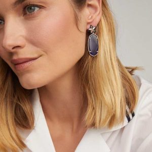 Elle Silver Enamel Frame Star Drop Earrings - view 2
