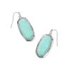 Elle Vintage Silver Etch Frame Drop Earrings in Sea Green Chrysocolla