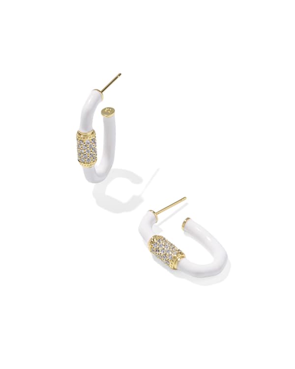 Emery Gold Enamel Hoop Earrings