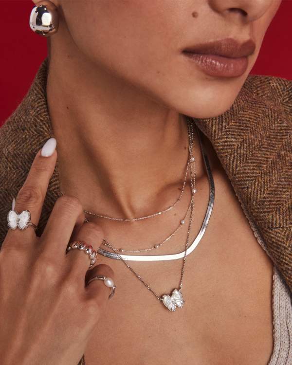 Emmaline Sterling Silver Strand Necklace in Freshwater Cultured Pearl - alternate view