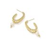 Gabriella Gold Pearl Hoop Earrings