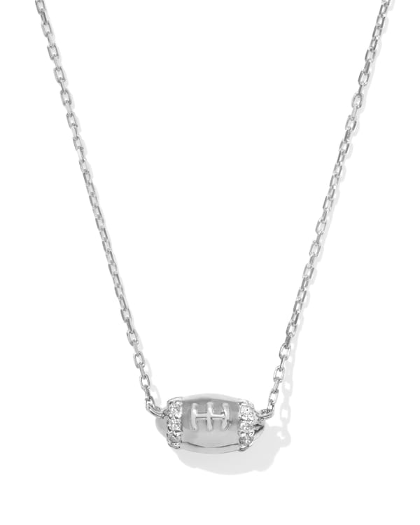 Tiny Diamond Football 14k Yellow Gold Pendant Necklace in White Diamond