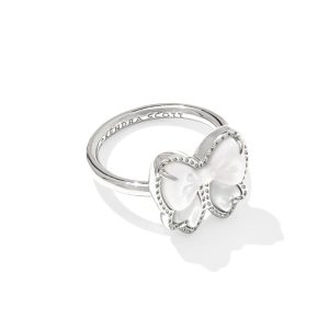 Haley Bow Silver Band Ring
