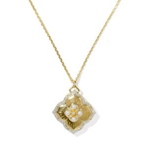 0.17 ct Heirloom Dira 14k Yellow Gold Locket Short Pendant Necklace