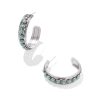 Ida Vintage Silver Hoop Earrings in Sea Green Chrysocolla