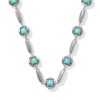 Ida Vintage Silver Long Strand Necklace in Sea Green Chrysocolla