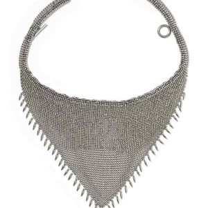 Keziah Vintage Silver Statement Bandana Necklace