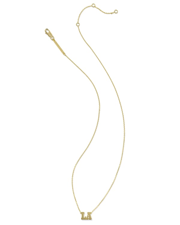 LA Pendant Necklace in 18k Gold Vermeil - alternate view
