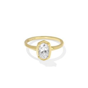 1 ct Lab Grown White Diamond Custom Elisa Statement Ring in 14k Yellow Gold