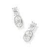 6 ct Lab Grown White Diamond Custom Elisa Drop Earrings in 14k White Gold
