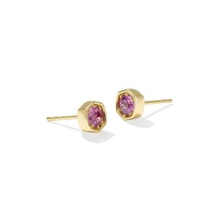 0.36 ct Lab Grown Gemstone Davie 14k Yellow Gold Stud Earrings