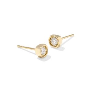 0.2 ct Lab Grown White Diamond Davie 14k Yellow Gold Studs