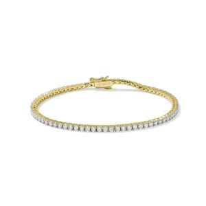 1.9 ct Lab Grown White Diamond Tennis Bracelet in 14k Yellow Gold