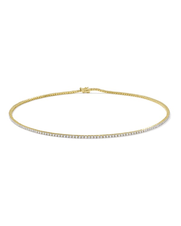 4.73 ct Lab Grown White Diamond Tennis Necklace in 14k Yellow Gold - view 2