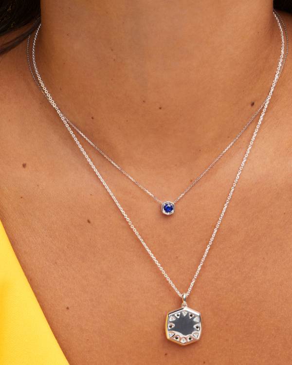 Large Metal Davie Sterling Silver Locket Necklace - alternate view