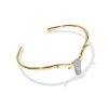 0.26 ct Large Pave Longhorn 14k Yellow Gold Cuff Bracelet