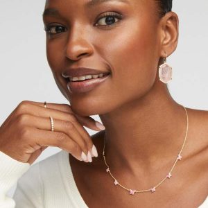 Lillia Butterfly Gold Enamel Strand Necklace - alternate view