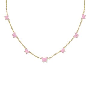 Lillia Butterfly Gold Enamel Strand Necklace
