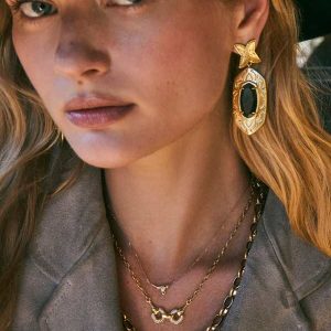 Diamond Accent 14k Yellow Gold Longhorn Necklace in White Diamond - alternate view