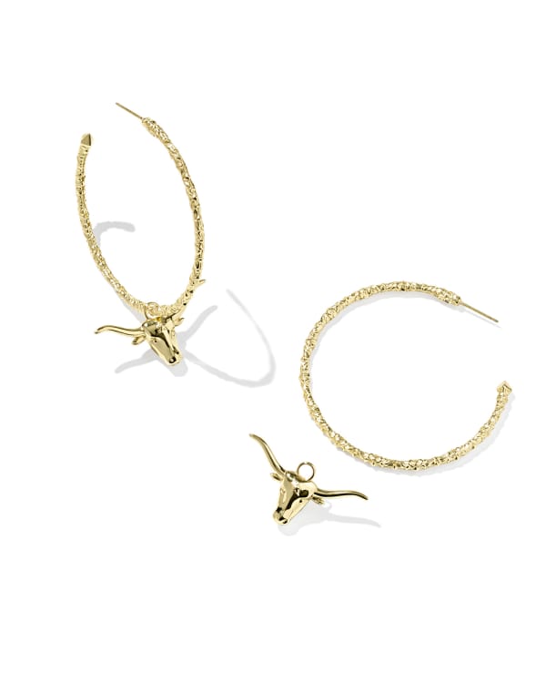 Longhorn Gold Convertible Hoop Earrings - view 2