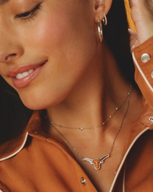 Longhorn Silver Short Pendant Necklace - alternate view
