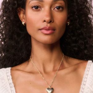 Kendra Scott x LoveShackFancy Heart Gold Locket Necklace - alternate view