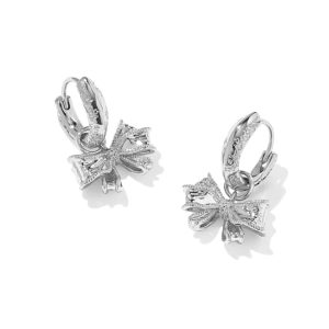 Kendra Scott x LoveShackFancy Bow Silver Convertible Huggie Earrings