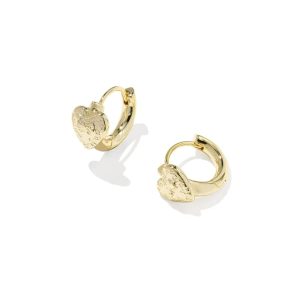Kendra Scott x LoveShackFancy Heart Gold Huggie Earrings