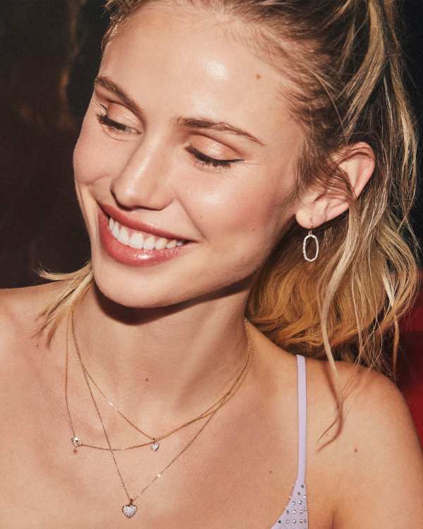 Madeline 14k Yellow Gold Small Pendant Necklace in White Diamond - alternate view