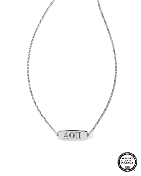 Alpha Omicron Pi Pendant Necklace in Sterling Silver
