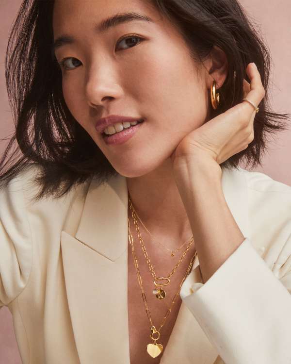 Medium Bold Tube Hoop Earrings in 18k Gold Vermeil - view 2