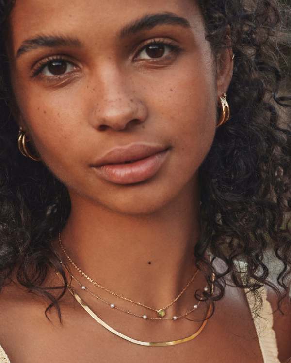 Meg Double Hoop Earrings in 18k Gold Vermeil - view 2
