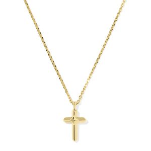 Metal 18k Gold Vermeil Cross Short Pendant Necklace