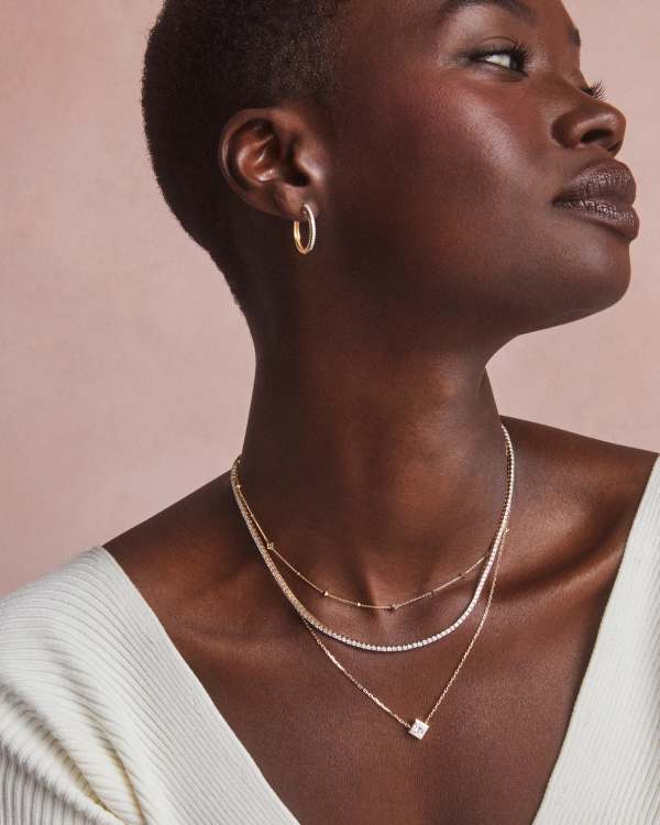 0.75 ct Lab Grown Diamond Michelle 14k Yellow Gold Pendant Necklace - view 2