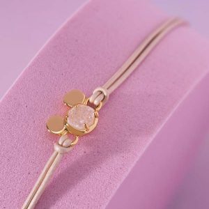 Disney | Kendra Scott Gold Mickey Mouse Corded Bracelet in Iridescent Drusy - view 2