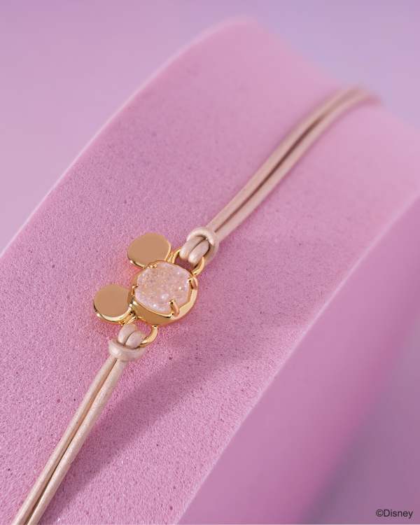 Disney | Kendra Scott Gold Mickey Mouse Corded Bracelet in Iridescent Drusy - view 2